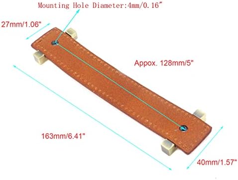 Рачки за фиоки Semetall 2pack 128mm/5 дупка центар Оригинална кожа декоративни кујнски ормани рачки за влечење и рачка за цртање со