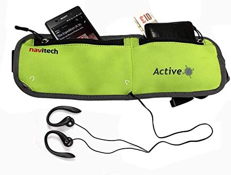 Navitech Green MP3/MP4 трчање/џогирање на спортски ремен отпорен на вода/лента за половината компатибилен со музичкиот плеер Peficecy