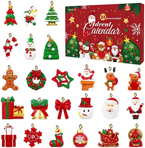 Божиќен Календар За Одбројување 2021 Година, 24 парчиња Деца Возрасни Доаѓање Календар Божиќ Со Забавни Мини Играчки, БОЖИЌНА Елка ИМИКЕЈА