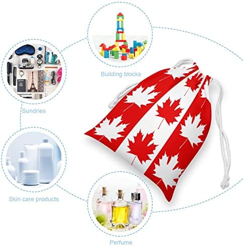 Канадски Јавор Лист Платно Чанта За Складирање Еднократно Врвка За Влечење Торбичка Торбичка Торба За Намирници За Домашно Патување