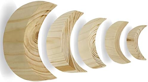 Цврсто Дрво Полумесечина Монтиран На Ѕид Куки За Палто [Хардвер Вклучен | Направен Во САД]
