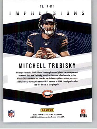 2019 Panini Prestige Imprestions 3 Mitchell Trubisky Chicago Bears NFL Football Trading Card