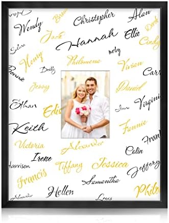 Lavie Home 16x20 свадба потпишена рамка за слика црна, рамка од 16x20 дрво прикажува 5x7 слики со мат, за венчавка дипломирање роденденска