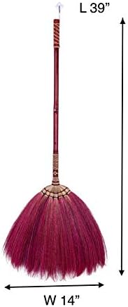 Скенонова - 1 парче од 39-41 инчи високи од азиската метла природна метла трева рачно изработена метла вештерка метла бамбус рачка