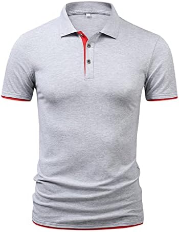 Машка кошула машко пролетно лето чисто памук со кратки ракави на врвот двојно копче цврста боја лаптолна маица врв