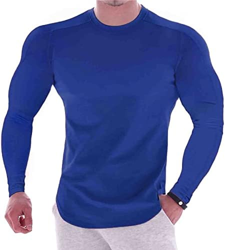 Маички за компресија за вежбање маички со долги ракави мускули тенок вклопуваат брзо сушење на дното на дното на еластична атлетска салата