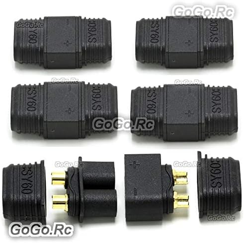Gogorc 5 пар машки/женски XT60 Надградба на приклучокот за конектор за куршуми за црна батерија за липо