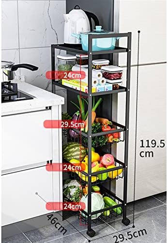 Полици за складирање на Залорд, кујнски ракчиња за складирање, повеќеслојни колички овошје и зеленчук, тесен фрижидер за складирање