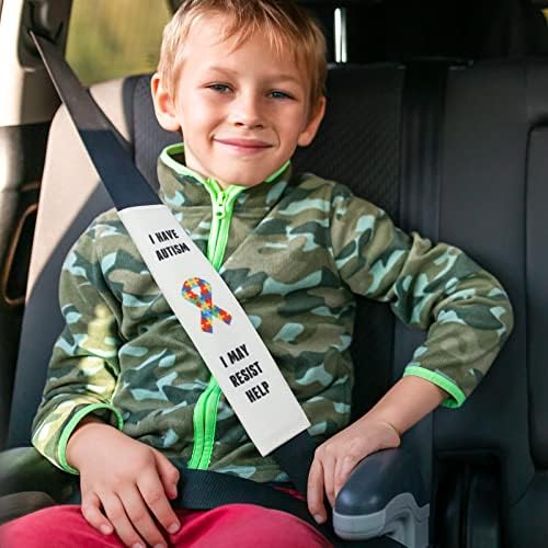 4 Пакет Аутизам Појас Покритие Невербална Аутизам Свест Автомобил Седиште Опфаќа Загатка Знак И Свест Дизајни За Дете Во Автомобил Автомобил