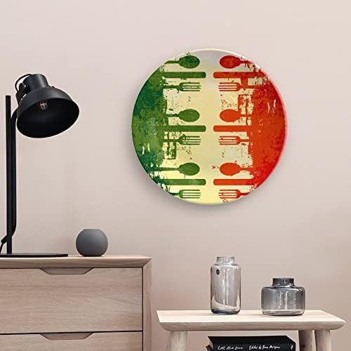 Италијанско Знаме Персонализирана Коска Кина Прилагодени Керамички Декоративни Плочи Домашна Тркалезна Плоча со Држач за Прикажување 10 инчи