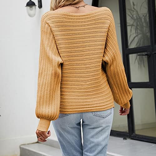 Nokmopo жени плус џемпери со големина дами мода разноврсна есен и зимска цврста боја топол долг ракав плетен џемпер