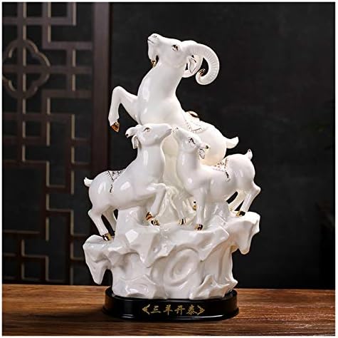 Статуа на скулптури Колекционерски фигурини Сањанг Каитаи овци мебел керамика Дванаесет 12 кинески Зодијак Сањанг Каитаи Фенгшуи Среќа градска
