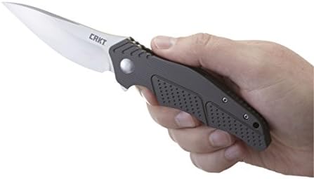 Crkt Rature EDC нож за преклопување на џеб: секојдневно носење, сатенско сечило, стожер за лежиште на топката, лагер, рачка за алуминиум, џебниот клип за носење k320gxp