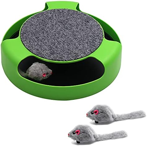 Pasking Interactive Cat Toys играчки во затворено мачки глушец, се движи најдобра играчка со фаќање со две заменети глувци со полнети