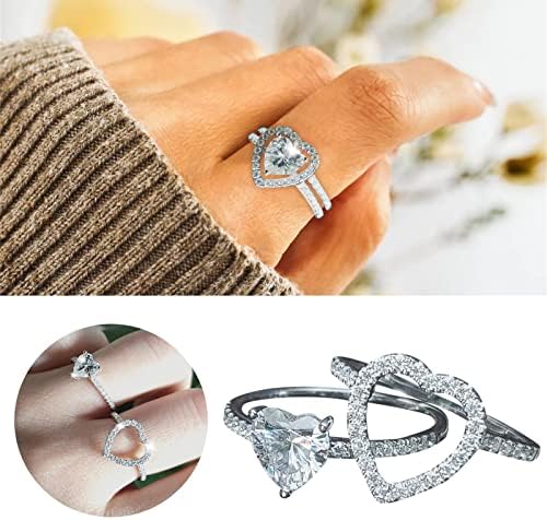 Женски прстен светло луксузен прстен за прстен легура прстен сет небесен прстен
