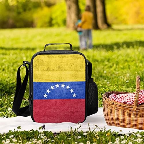 Знаме На Венецуела Изолација Кутија За Ручек Поладна Торба За Оброци Со Ремен за Рамо За Патување Во Канцеларија За Пикник