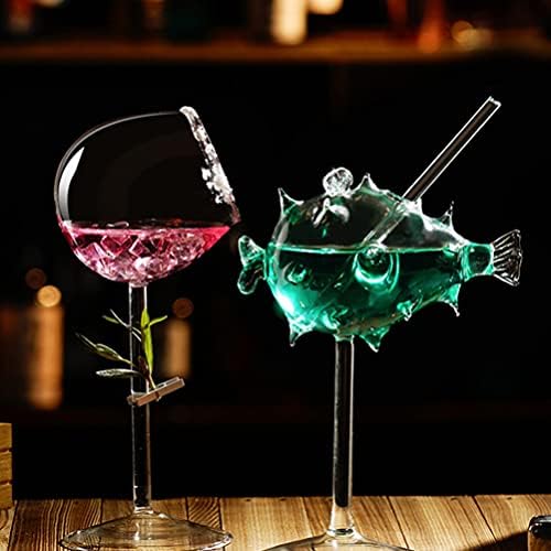 Operitacx стаклени чаши Коктел стакло риба во форма на пиење чаши вино чаша чаша Шампањ купе мартини чаша стаклени производи