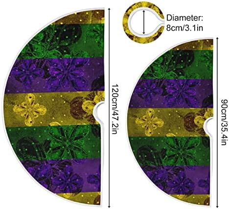 Марди Грас Ленти Новогодишна Елка Здолниште 36 инчен Домашен Декор за Божиќна Елка Здолниште Мат За Божиќни Украси Забава Домашен Украс