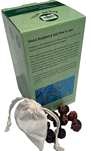 1,5 килограми Greenwill Organic De-Soped Soapberry/Soap Nut со торба за миење