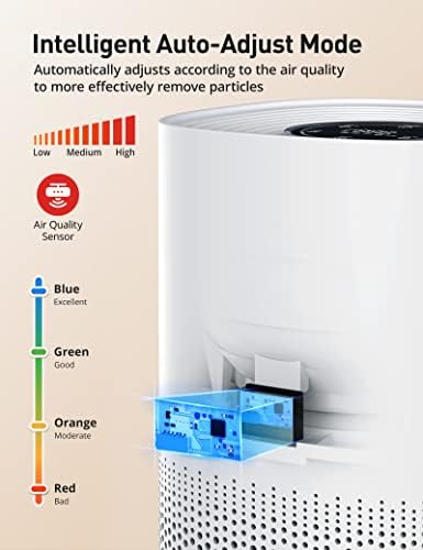 Прочистувачи на воздух За Спална Соба Голема Просторија, Вистински Филтер За Прочистување На Воздухот Hepa H13 Ги Елиминира Алергените На