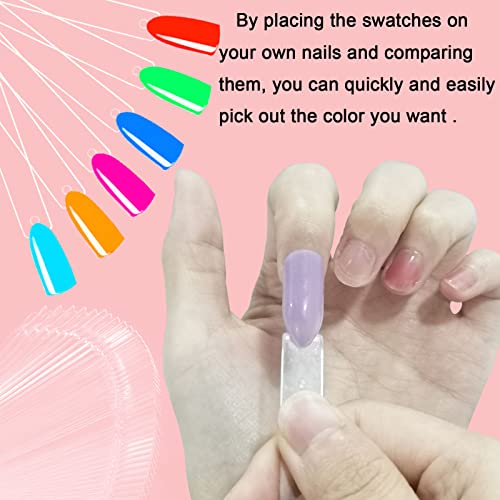 50pcs нокти Swatch стапчиња со прстен - KQIWXLN чисти совети за примерок од нокти во форма на вентилатор