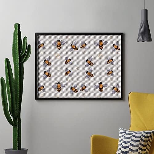 Смешни летачки пчели Дијамантски комплети за сликање 5d DIY целосна вежба Rhinestone Arts Wallид декор за возрасни 12 x16