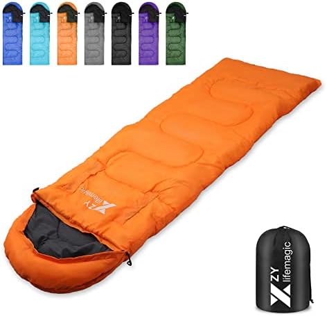 Zylifemagic outdoor кампување торба за спиење со ранец, бесплатно продолжување на рацете, loversубовници Сезони Топло ладно време лесна, за возрасни