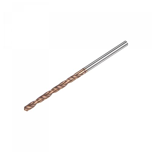 Uxcell Twist Dript Bit, 2,7 mm титаниум обложена цврста волфрам карбид K35 права шипка со должина од 60 мм долга должина за дупчење челик од легура од не'рѓосувачки челик