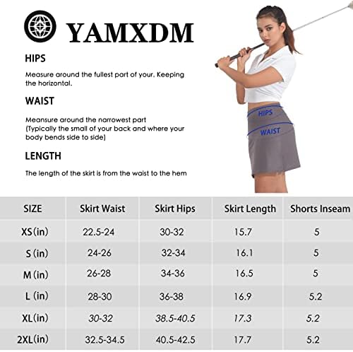 Тениски здолништа YamxDM за жени со џебови вградени активни здолништа за голф за спортски теретани и секојдневно секојдневно