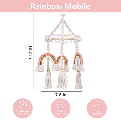 Vlokup Boho Baby Crib Mobile, Rainbow Baby Mobile за креветчето, расадник декор