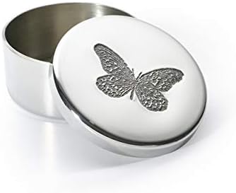 Вентворт Калај - Мала Пеперутка Калај Тркалезна Кутија За Ситници, Кутија За Апчиња, Подарок-Дијаметар: 50мм:25мм