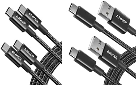 Anker USB C Кабел, USB a ДО USB C Полнач Кабел, Премиум НАЈЛОН USB а Да Тип C Кабел &засилувач; Anker USB C Кабел, Нов Најлон USB