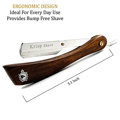 Професионална безбедност за бричење на исправен раб за бричење - Крисп убавица природно дрво рачка за влажна бричење со бричење