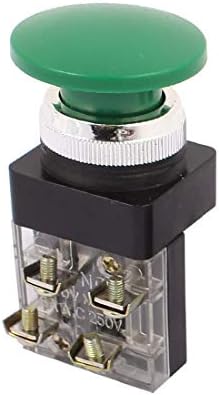 Нов LON0167 AC 600V 6A 28mm Thread Dia Diam Momentary Pushroom Push Switch 1NO 1NC GREEN (AC 600 ν 6A 28mm GewindedurchMesser MomentAner Pilzdrucktastenschalter