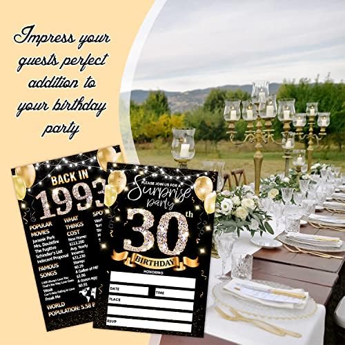 30 -та картичка за покана за роденденска забава - Црното злато поканува со печатење на постери во 1993 година на задниот дел од двојно еднострани