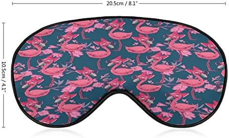 Симпатична розова фламинго шема за спиење за слепите маски, симпатична обвивка за сенка на очите со прилагодлива лента за жени мажи ноќ