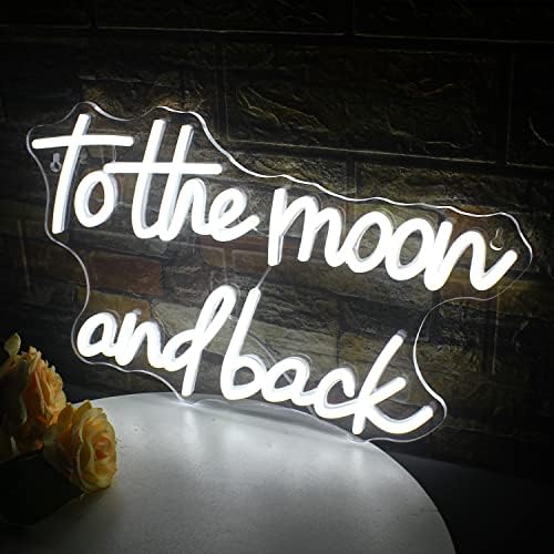 FaxFSign на Месечината и грбот Неон знак бел LED светло светло знаци за wallиден декор USB Месечината Неонски светло знаци за свадбена