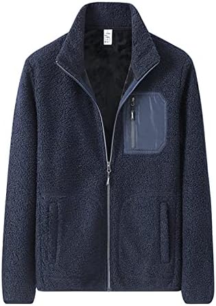 Xxbr руно јакни за мажи, патент со долги ракави, стојат џемпер џемпер, палто, обичен тенок вклопат зимска топла надворешна облека