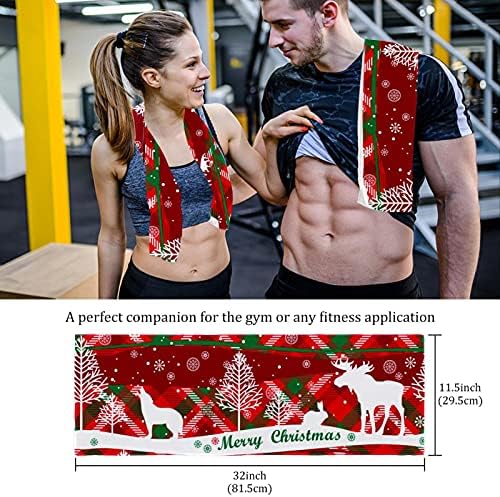 Деја 2 парчиња спортски крпи за ладење за вратот и лицето 11,5 x 32 меки фирми за меки микрофибер, спортски фитнес тренинг Божиќна