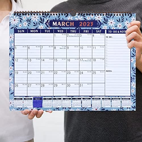 2023 Ѕиден Календар,Календар 2023 од јануари 2023 до декември 2023,15х 11.5,Ѕиден Календар 2023 Месечно Со Јулијански Датуми,Врзување Со Двојна