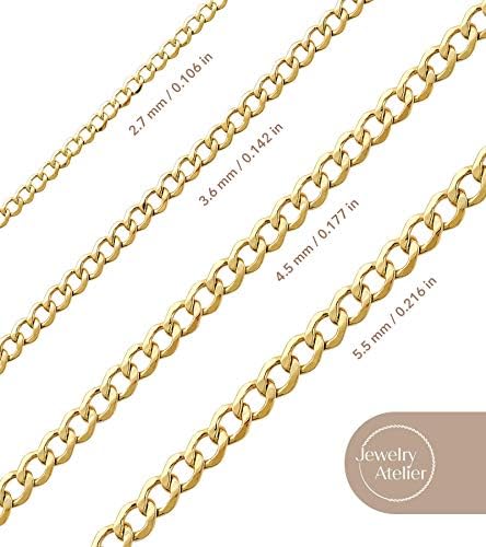 Колекција на ѓердан од златен ланец на накит - 14К цврсто жолто злато исполнето со ѓердани со ланец на ланец на врски во Мајами Кубан за жени и мажи со различни големи