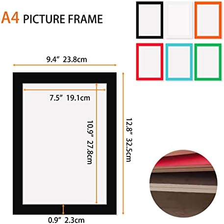 8x12 сет на рамки за слики од 6, рамки за стапчиња за акварел А4 на Кид, Едноставно прикажување на фотографии од картон за монтирање на