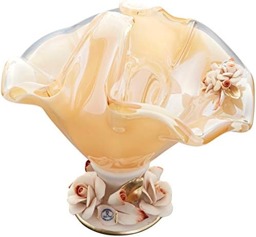 ロイヤル アーデン Royal Arden 87185 Murano Glass Base, D, килибар, 9,4 x 6,3 x 7,9 инчи