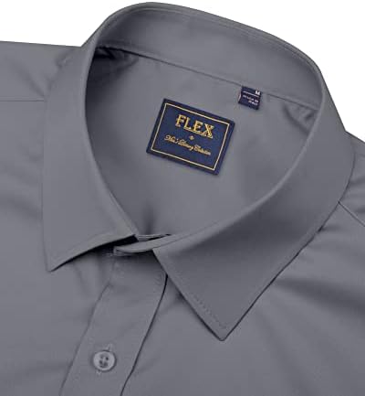 Алименс и нежни кошули за машка фустани без долги ракави со долги ракави, цврсто формално деловно копче надолу со џеб со џеб