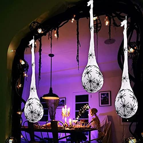 Гадпипартиски лустер украс 3 парчиња Ноќта на вештерките блескав висечки декор светло предводен пајак веб -приврзок светло пајаци закачалка