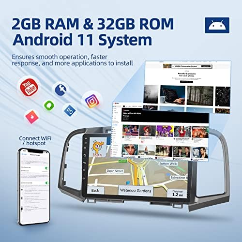 [2+32GB] Android 11 Автомобил Радио За Toyota Venza 2008-, 9 инчен Екран На Допир Стерео, Apple Carplay&засилувач;Android Auto/1080P/Hi-Fi