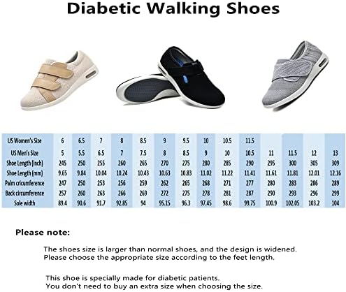 ZGDG дијабетични чевли за мажи широка ширина едем чевли за отечени нозе со прилагодлива лента лесни патики кои не се лизгаат со лизгање