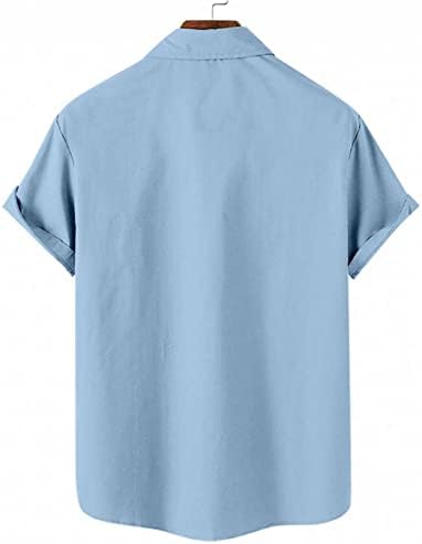 Менс хавајски кошули, машко ретро копче надолу во куглање кошули 50 -ти рокобили стил летни врвови во кубански стил камп кошула