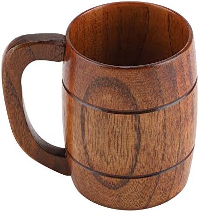 Дрво чаша за пиво, мазна и тркалезна дрвена материјал дрвена пиво кригла за кафеаво дрво кригла