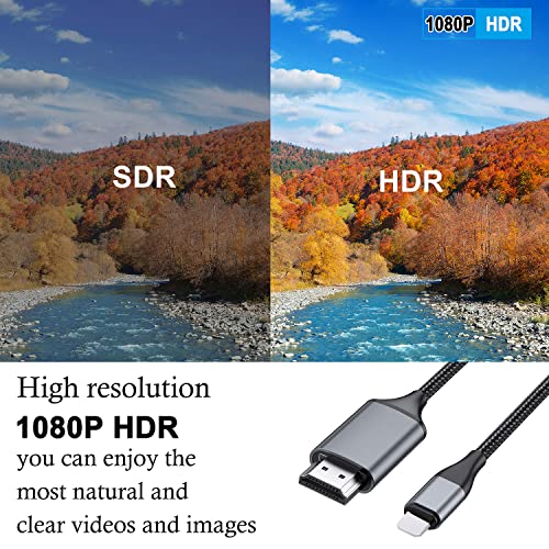 ЈУКОНУ [2м Долга Верзија HDMI Кабел За iPhone Надграден 1080P HDTV HDMI Кабел Адаптер Конектор Дигитален AV Видео Синхронизација Екран Компатибилен
